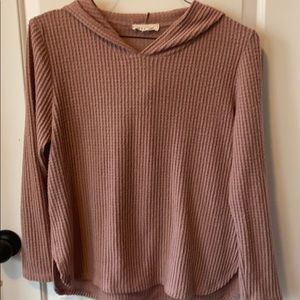 Pie in the Sky Dusty Rose Waffle Hoodie